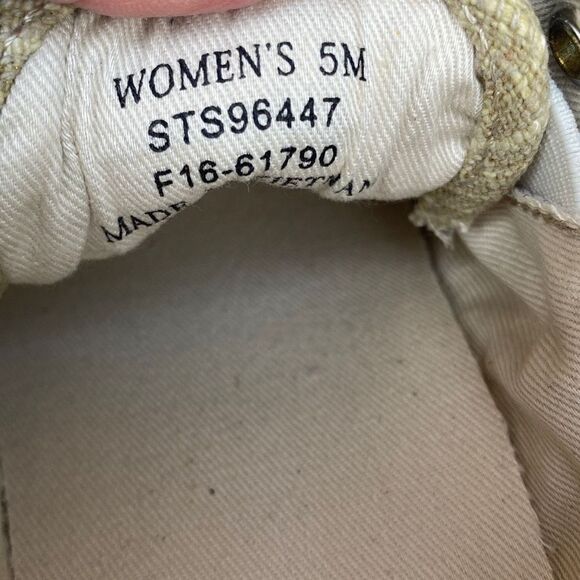 Sperry Top Sider Seacoast Sparkle Gold Canvas Sneaker Size 5 NEW - Picture 8 of 9